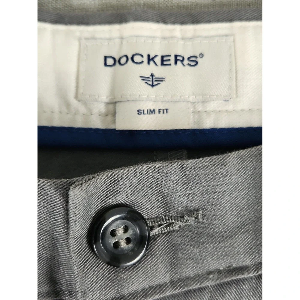 NWT Dockers Easy Khaki Slim Fit Men's 36x29 Office Stretch Gray City Minimalist
